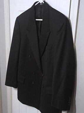 Andre Villard Men Deep Blue/ Almost Black Double Breasted Blazer Only  38R